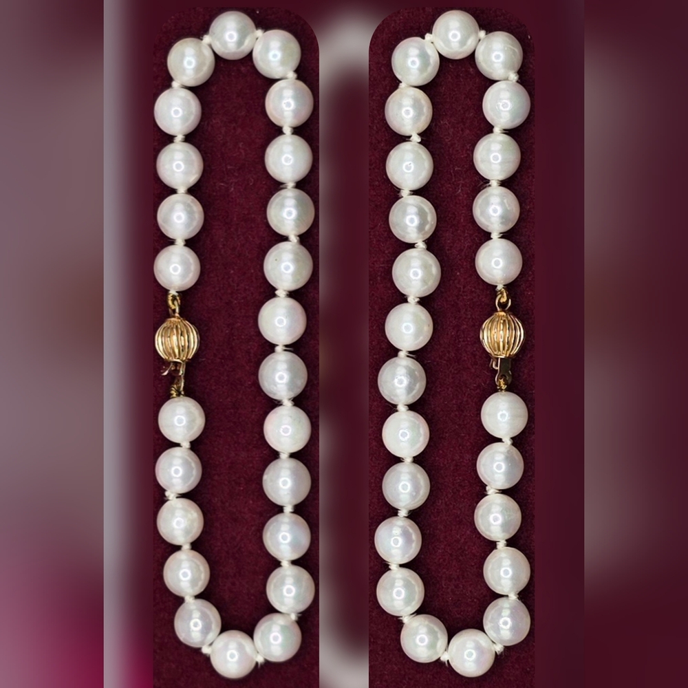 VINTAGE CULTURED PEARL BRACELET WITH 14KYG CLASP